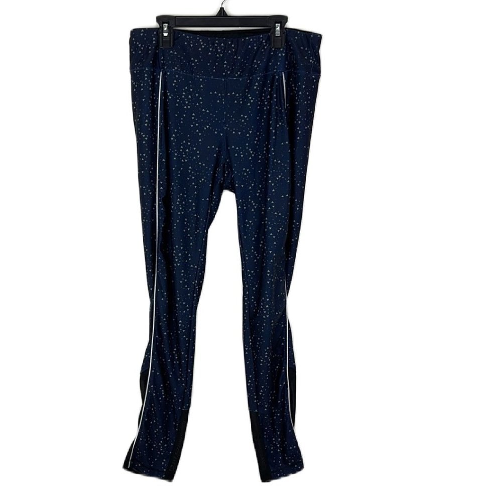 2(X)ist Leggings Women Large Blue Geometric Print Pull On Active Mesh Hem Bottom